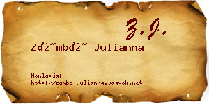 Zámbó Julianna névjegykártya